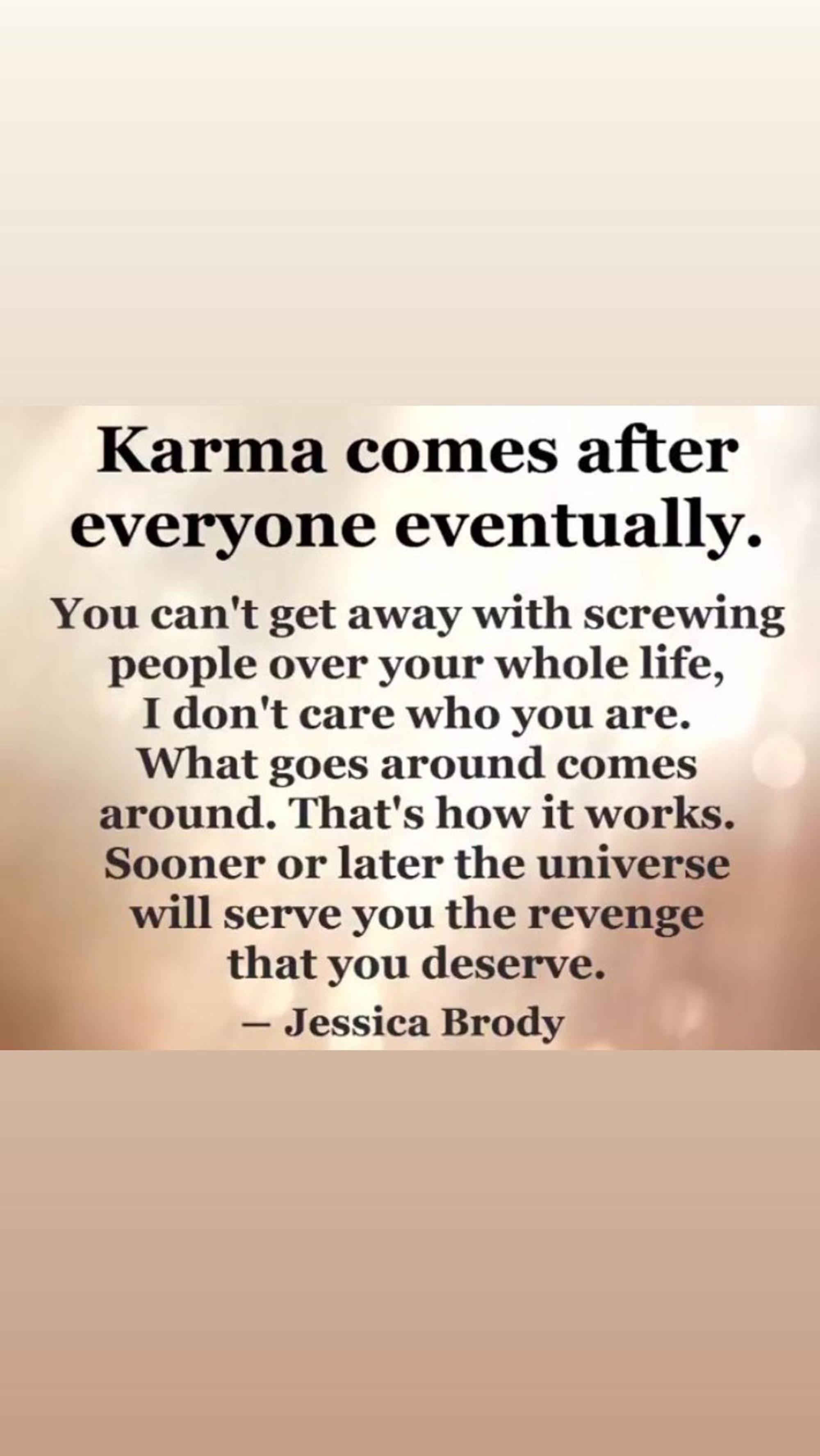 A screenshot of Waliyha Malik's Instagram Story about karma.