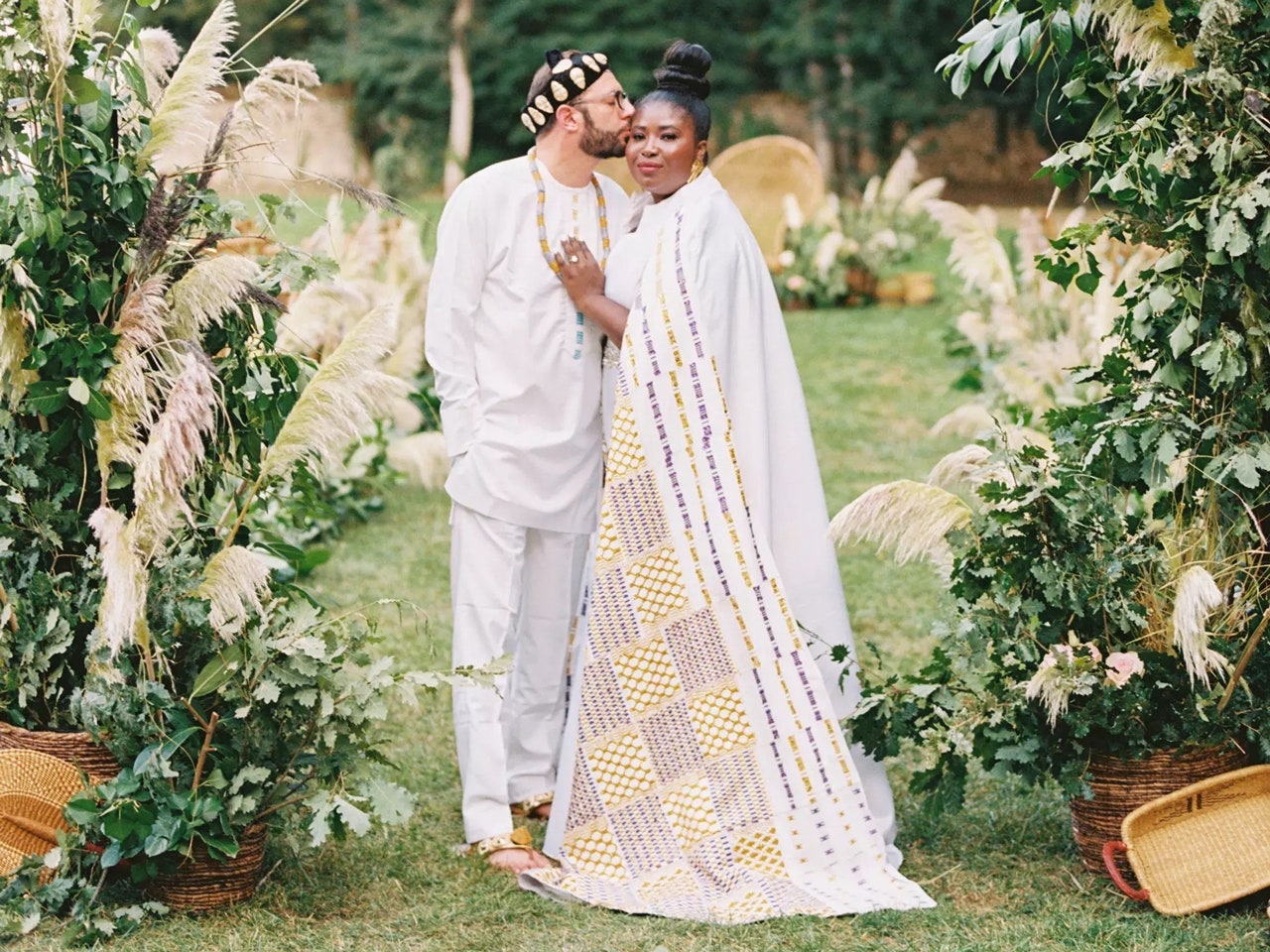 Makeda Saggau-Sackey’s Wedding Festivities Introduced Ghanaian Traditions to a Chateau in France