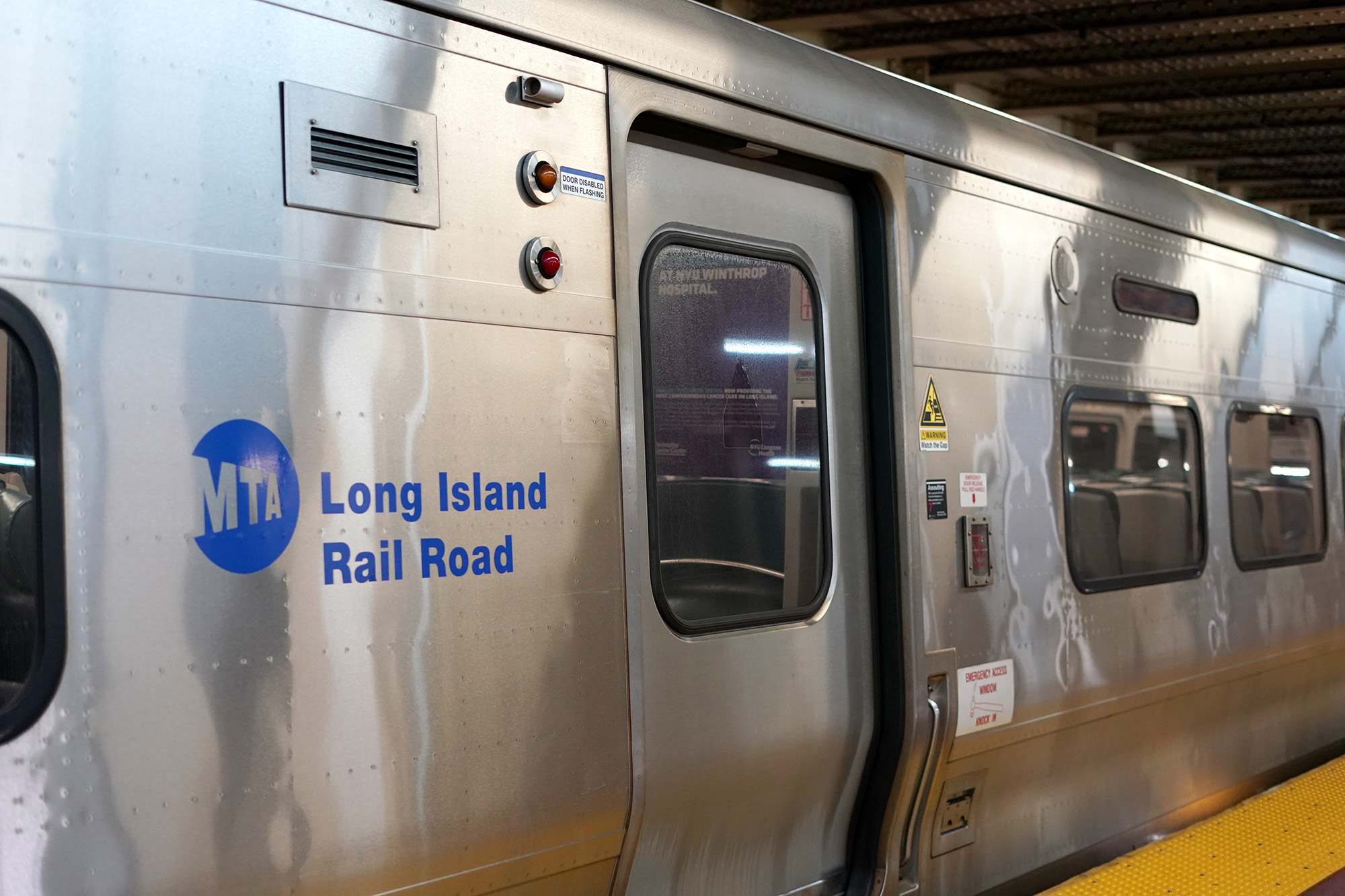 general view of a Long Island Railroad train or LIRR train as seen at Penn Station in New York, NY on August 6, 2020.