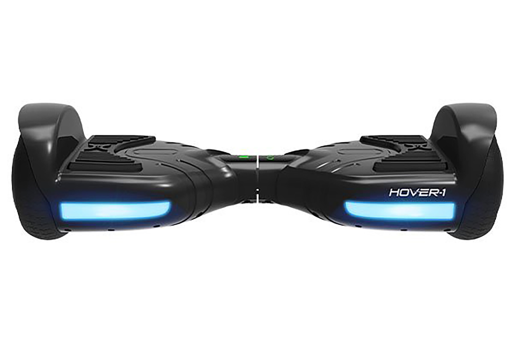 A hover board with blue lights 