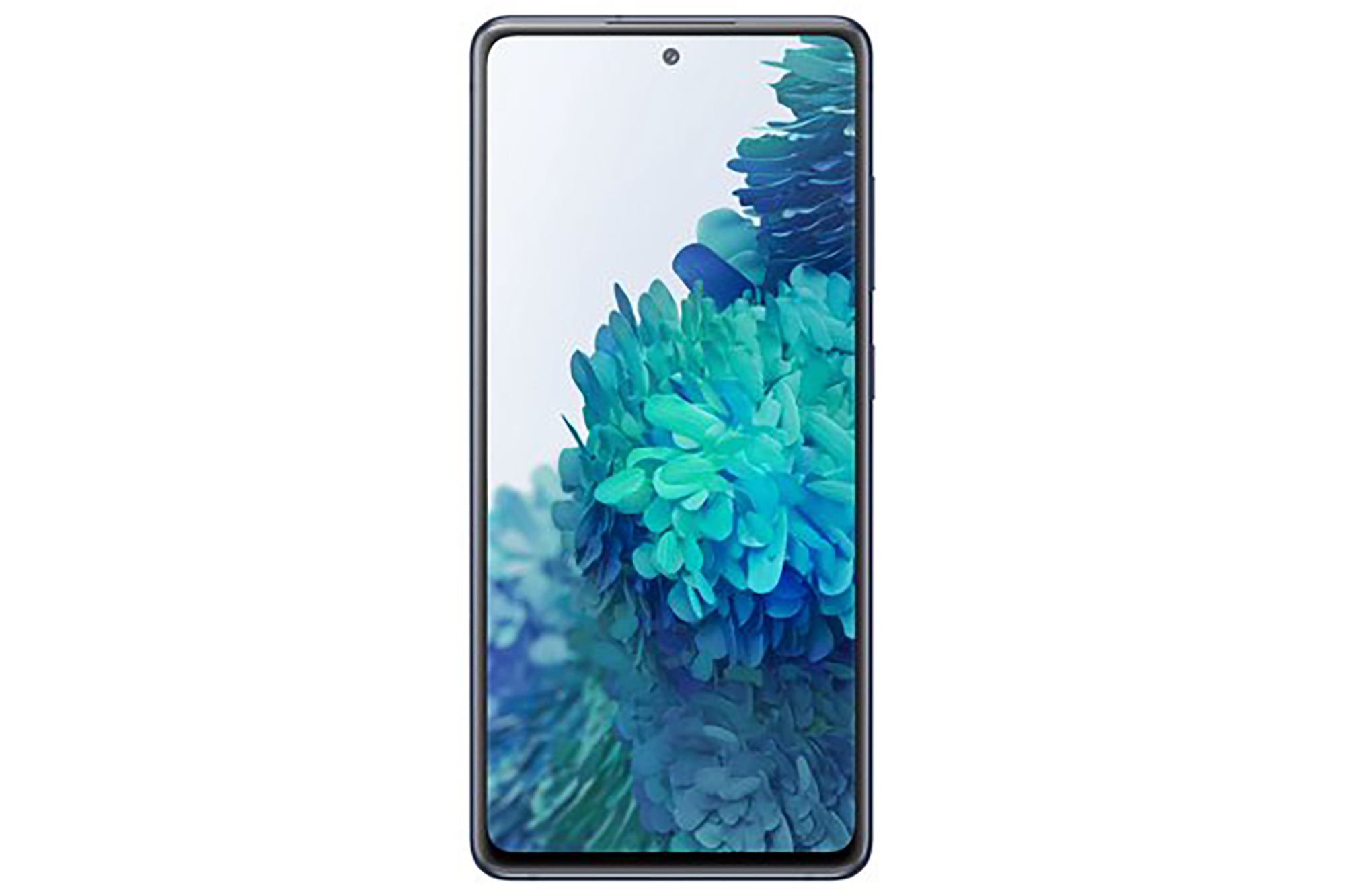 A navy blue Samsung phone