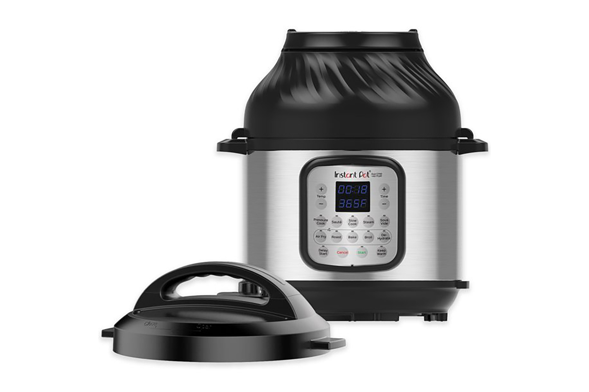 A black and silver Instant Pot 