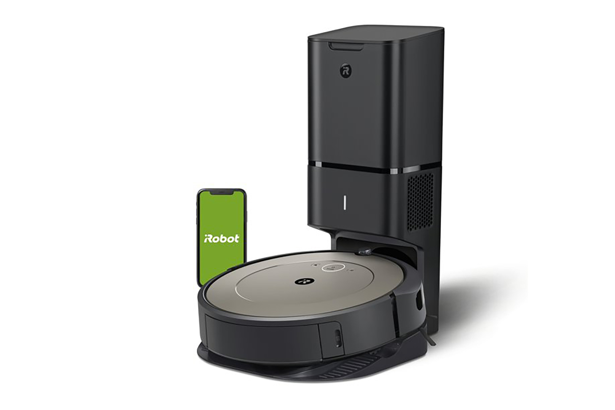 a black and gray robot vacuum