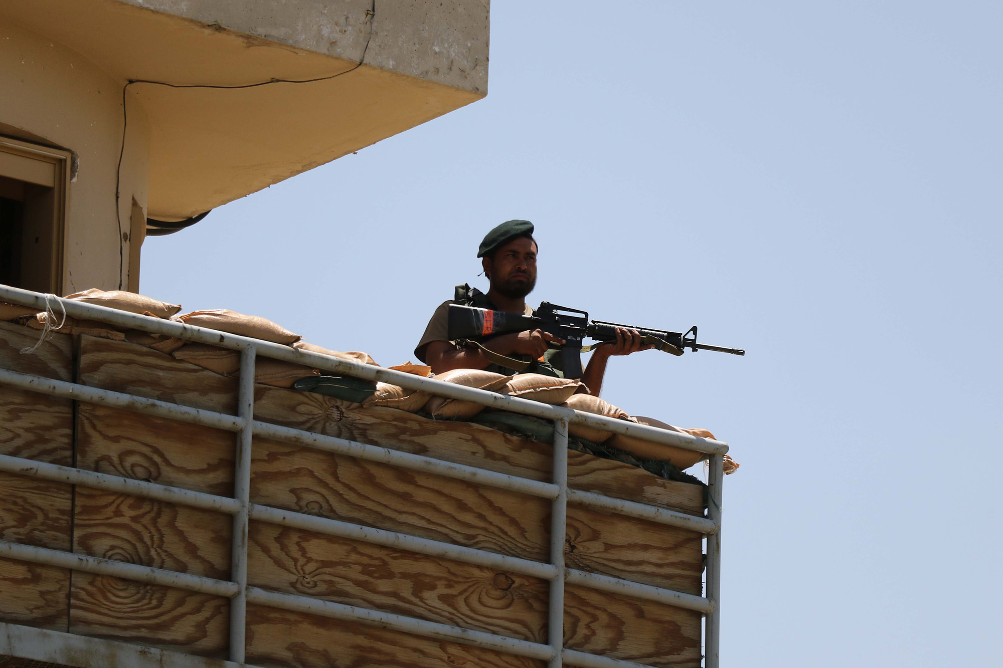 Afghan National Army stands guard.