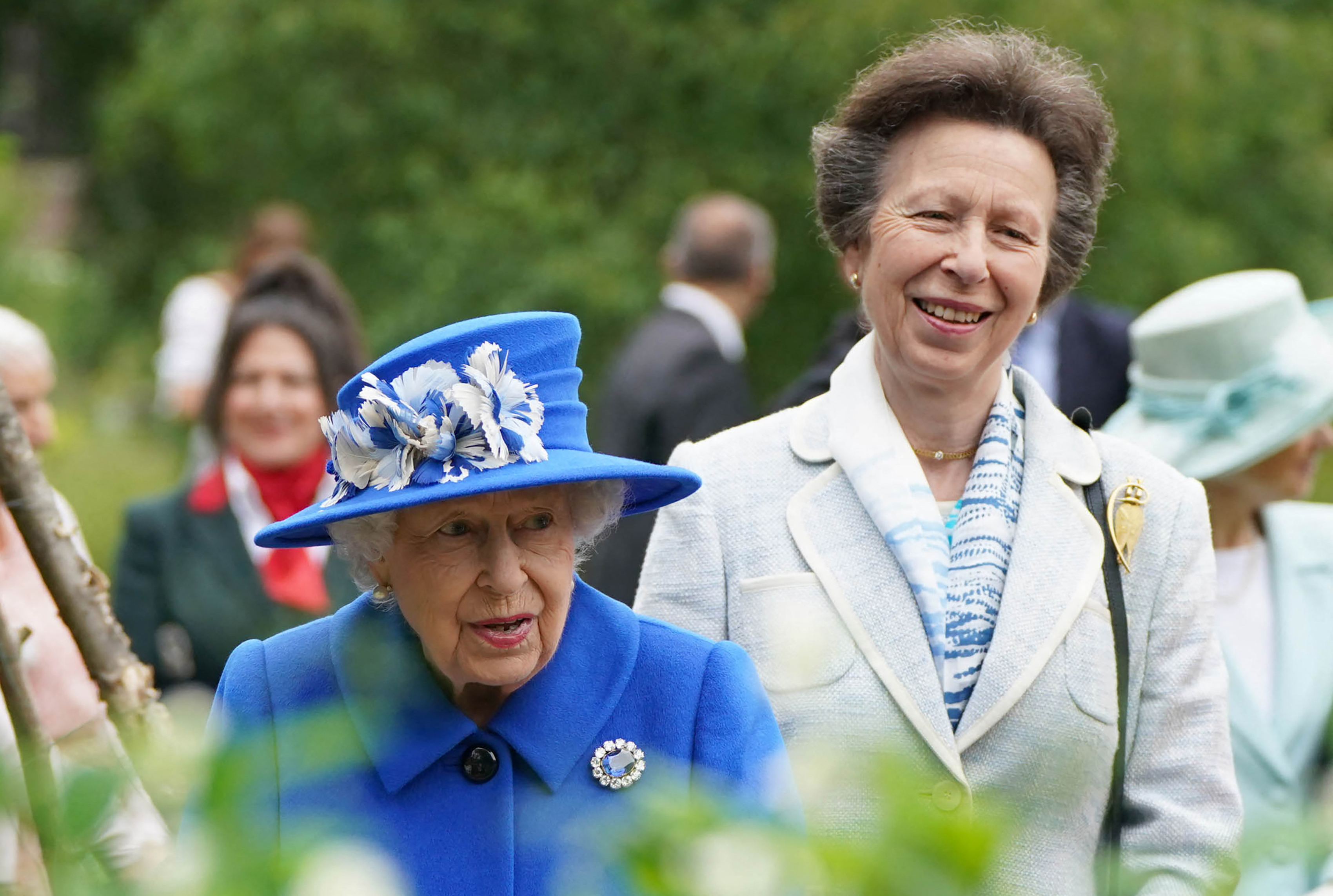 Britain's Queen Elizabeth II and Britain's Princess Anne.