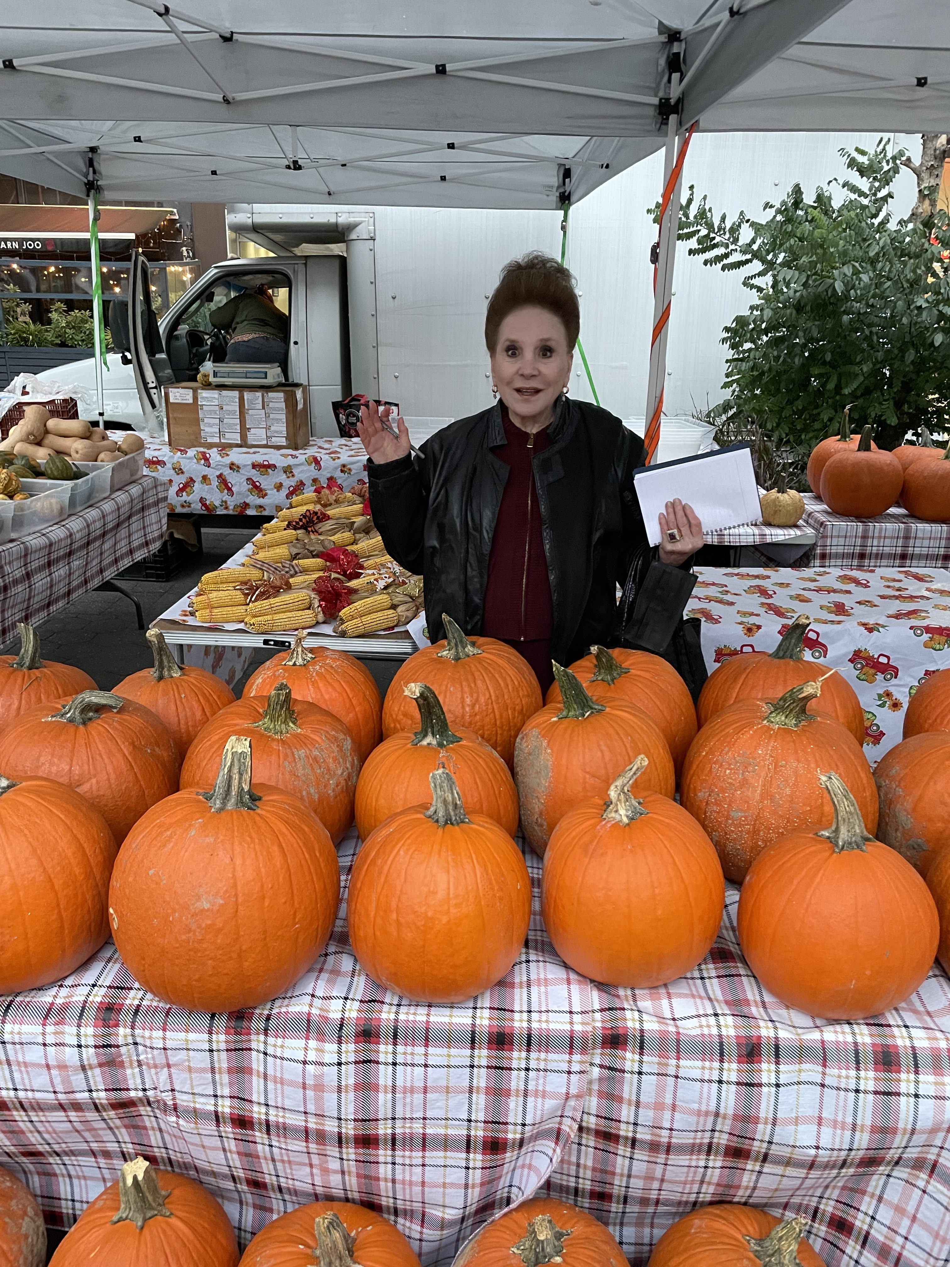 Cindy Adams at the Union Square Greenmarket in Manhattan.