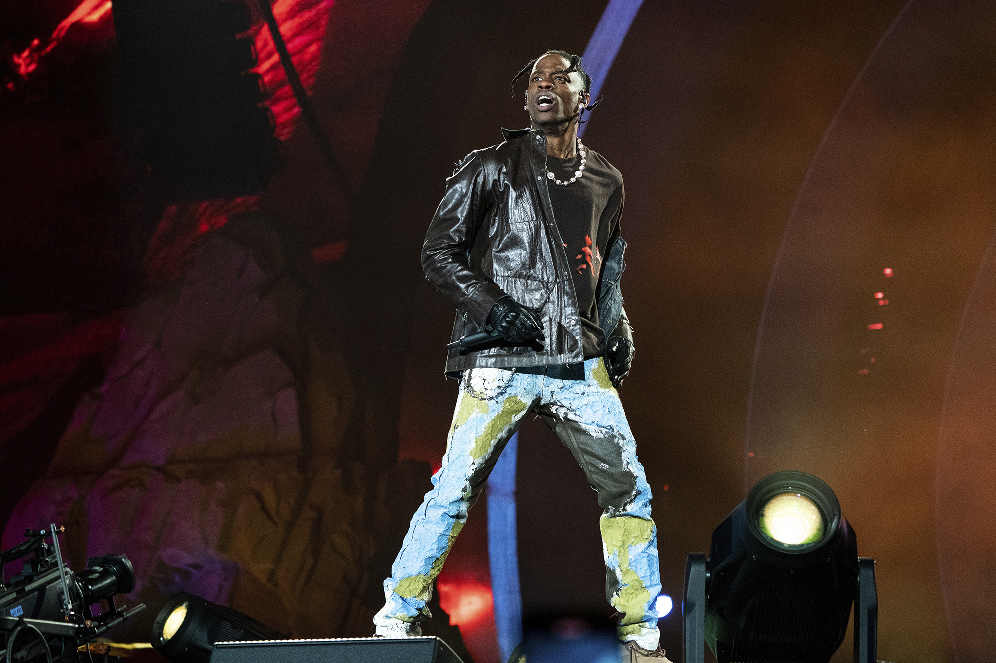 Travis Scott performs at Day 1 of the Astroworld Music Festival at NRG Park on Friday, Nov. 5, 2021.