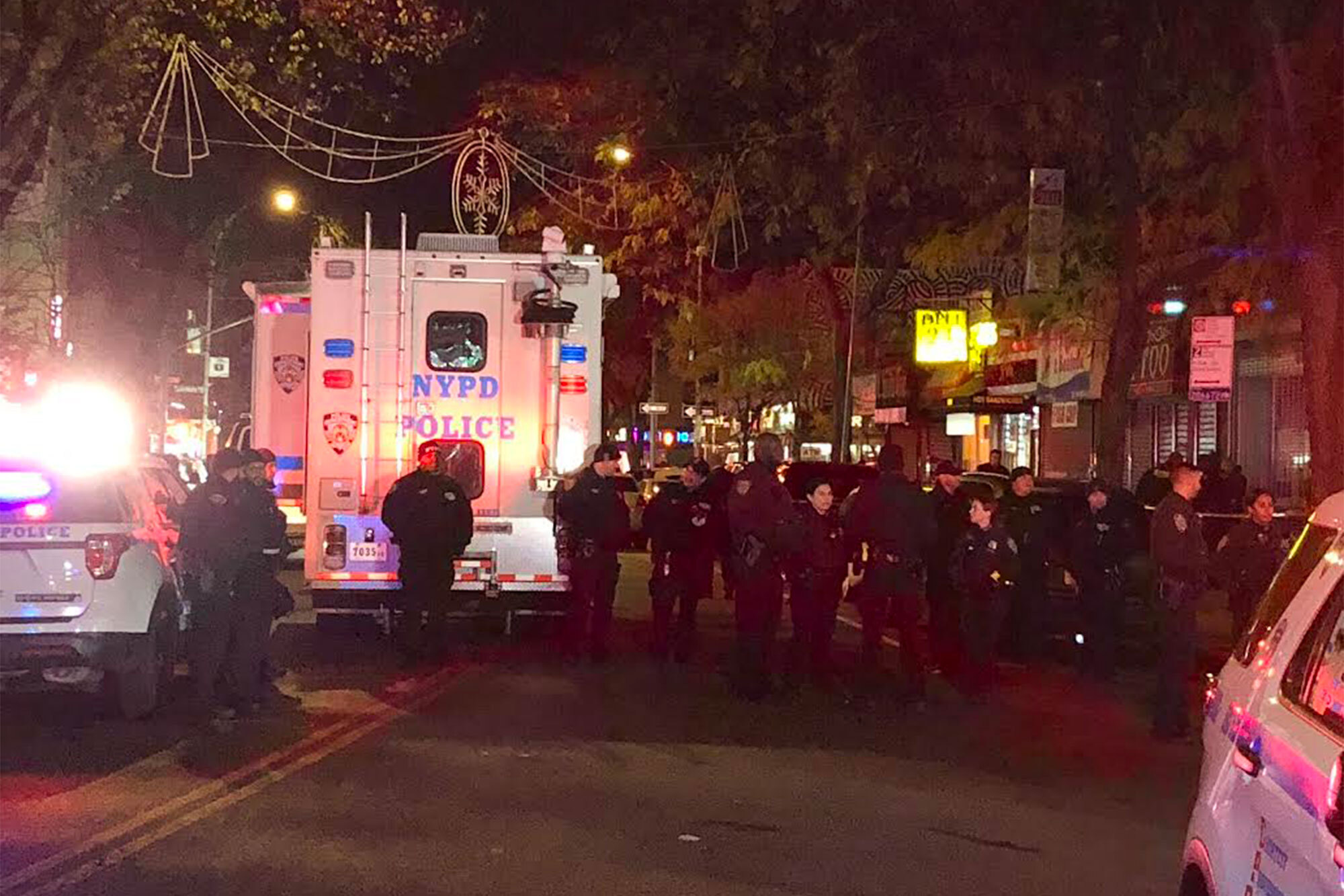 Scene at two officers shot at e187th st and Beaumont Ave in Bronx on Nov. 24, 2021