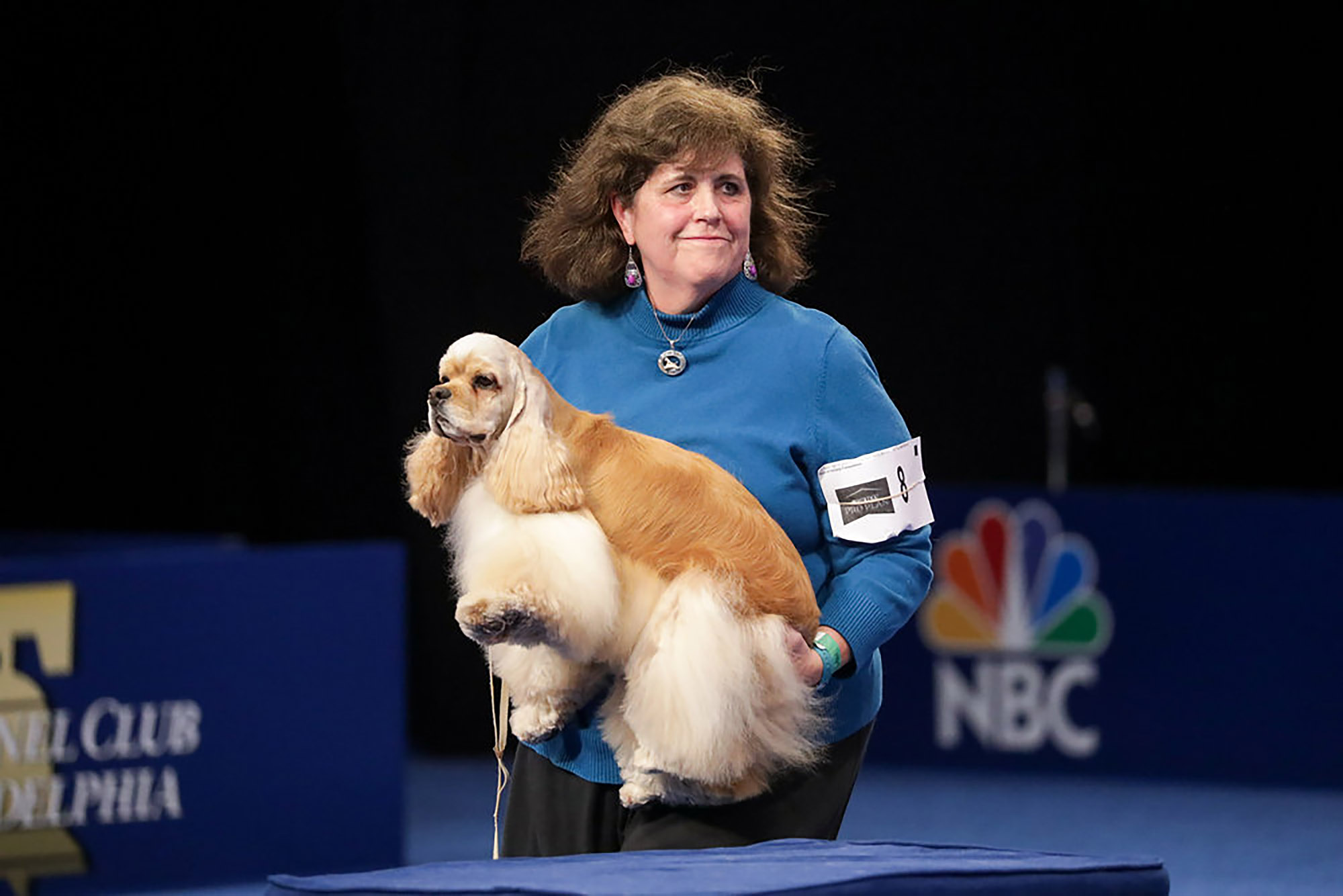 The ASCOB Cocker Spaniel held by its owner.