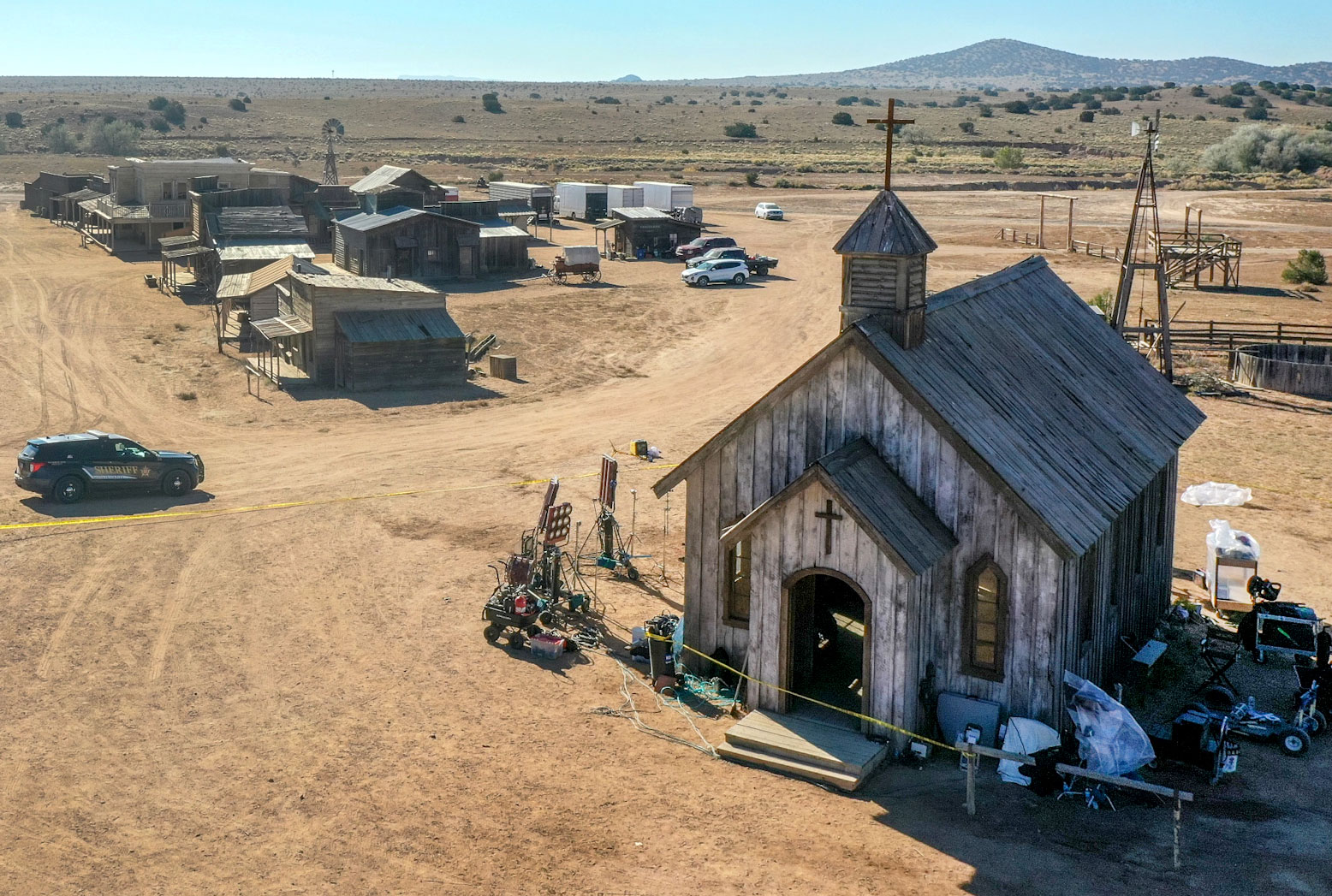 The Santa Fe County Sheriff's deputy unit  at the set of 