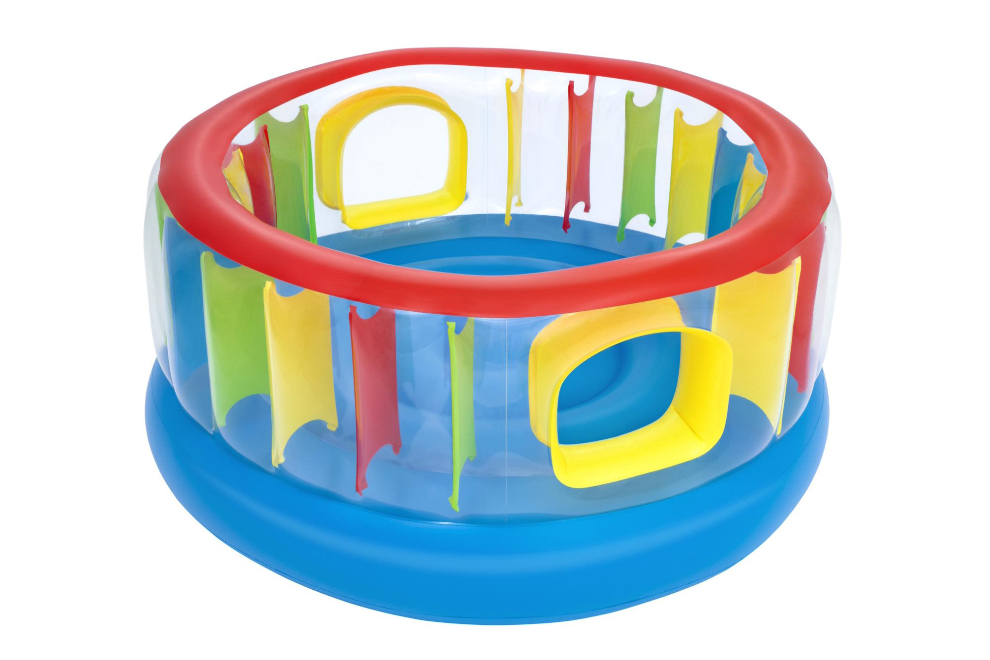 A rainbow bounce house for kids