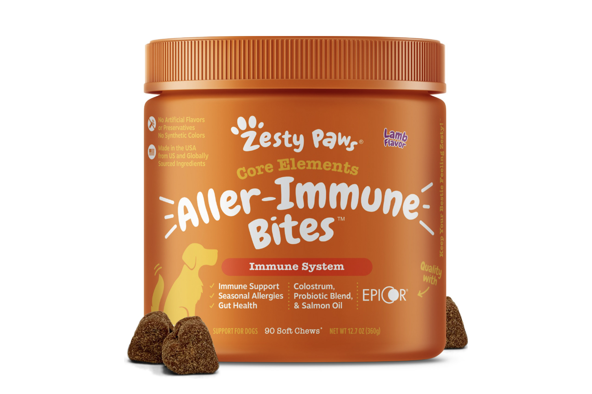 Zesty Paws Aller-Immune Lamb Flavored Soft Chews Allergy & Immune Supplement for Dogs