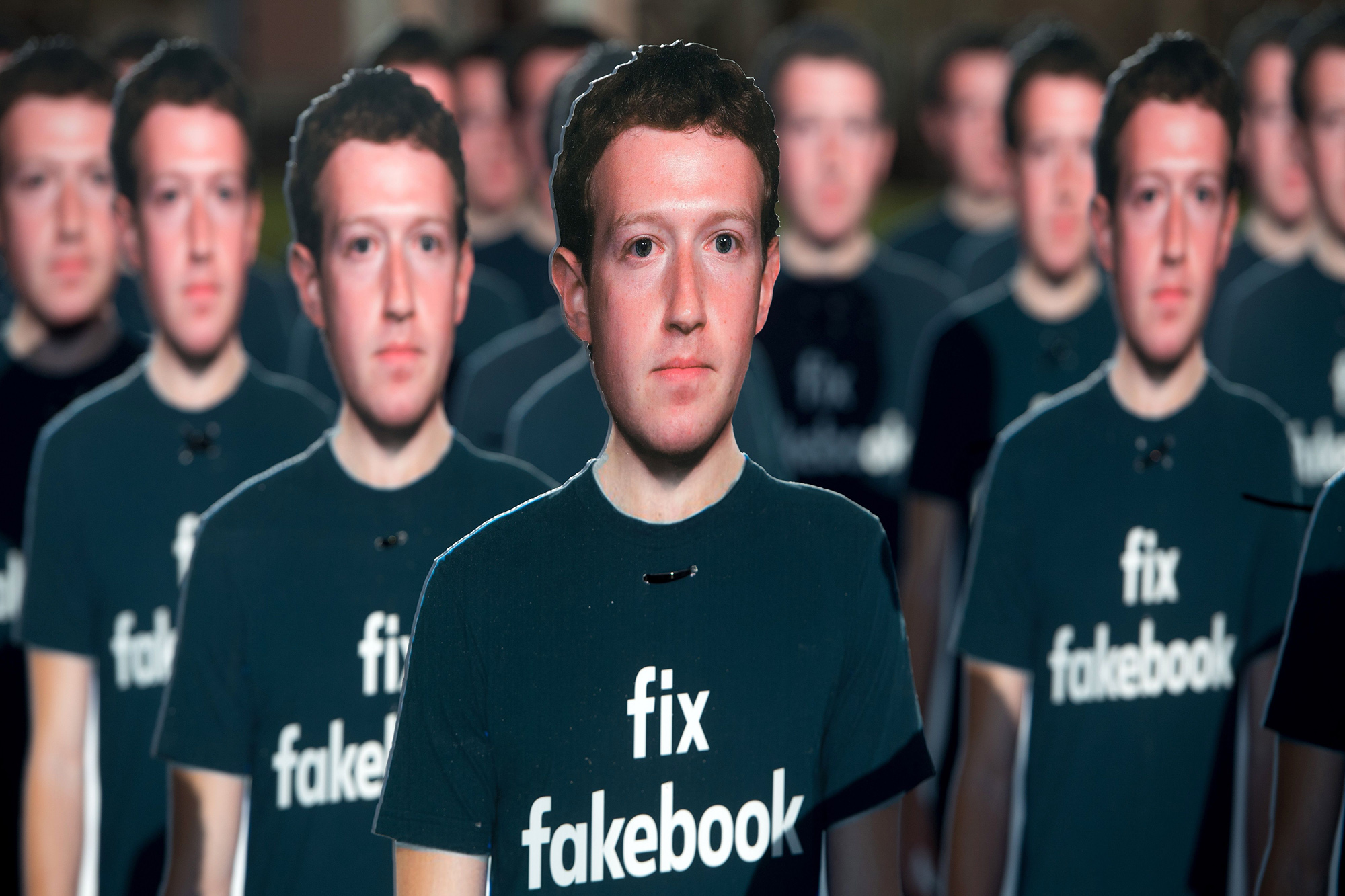 Mark Zuckerberg cardboard cutouts