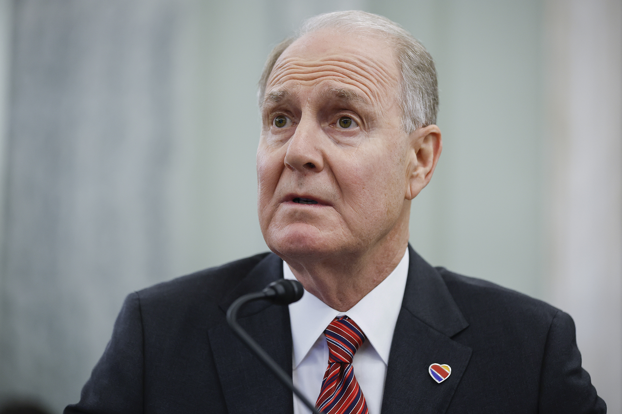 Southwest Airlines CEO Gary Kelly testifies before the Senate Commerce, Science, and Transportation in the Russell Senate Office Building on Capitol Hill.