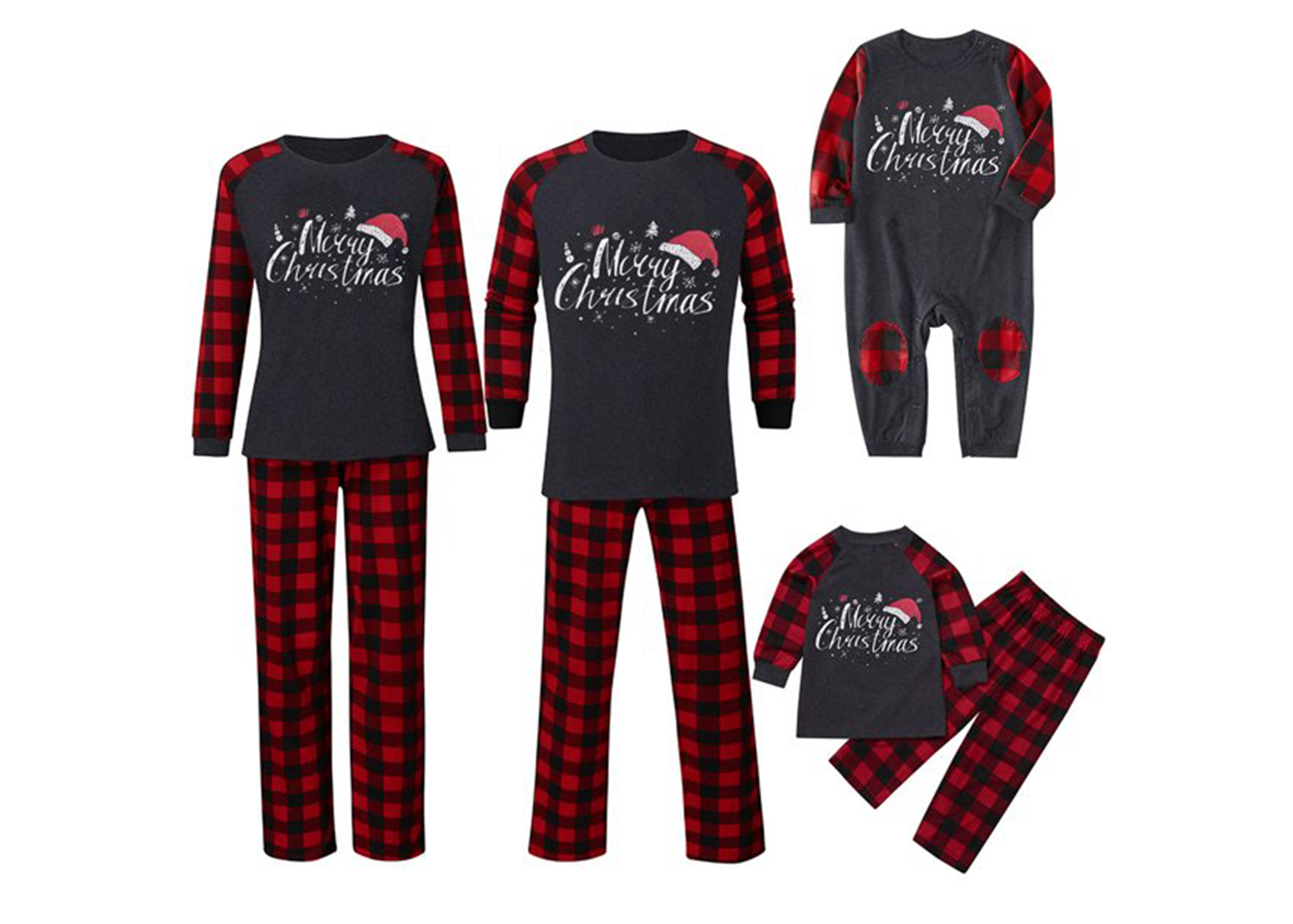 Hirigin Plaid Matching Christmas Pajamas