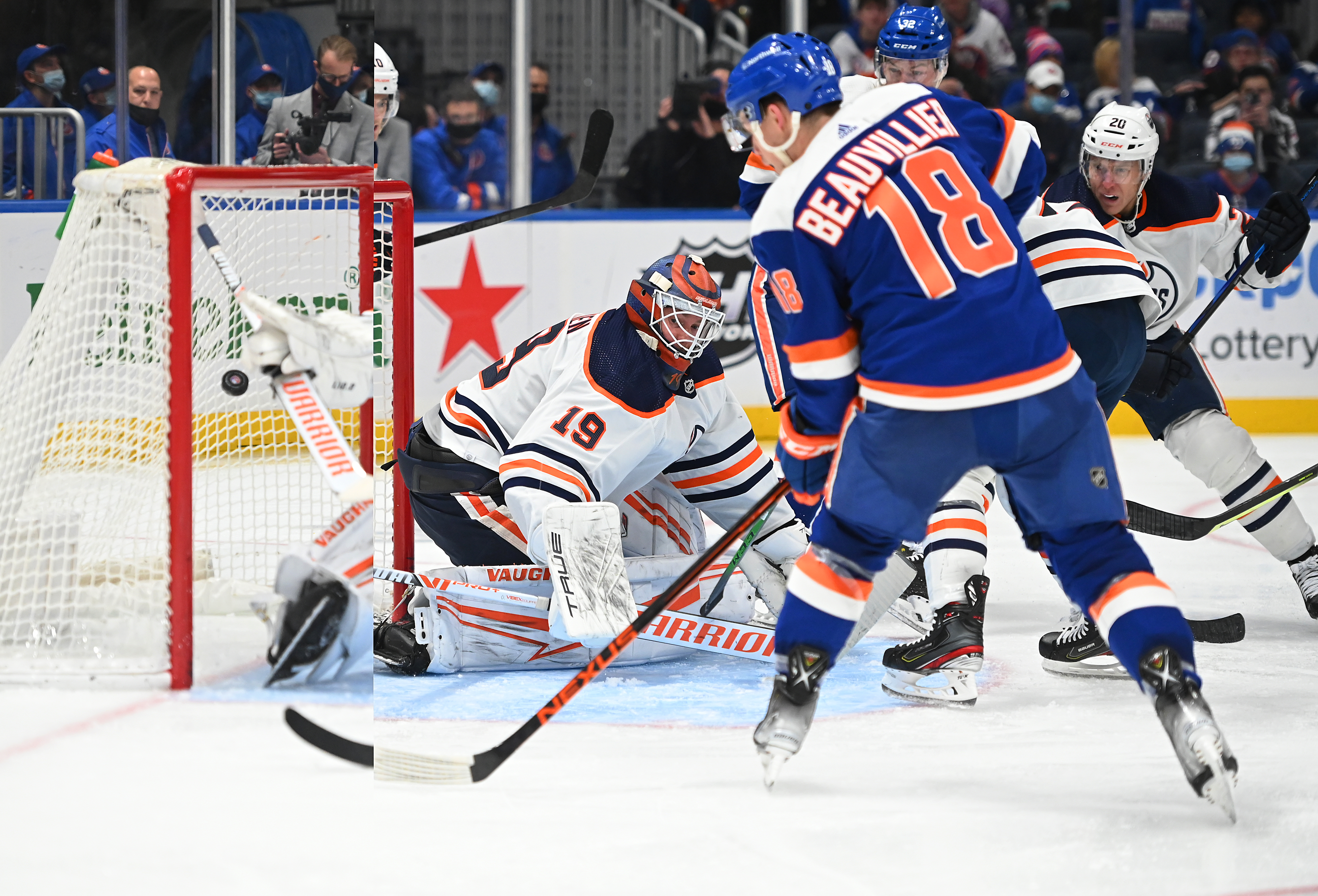 Anthony Beauvillier tied the game at 2-2 in the third period. 